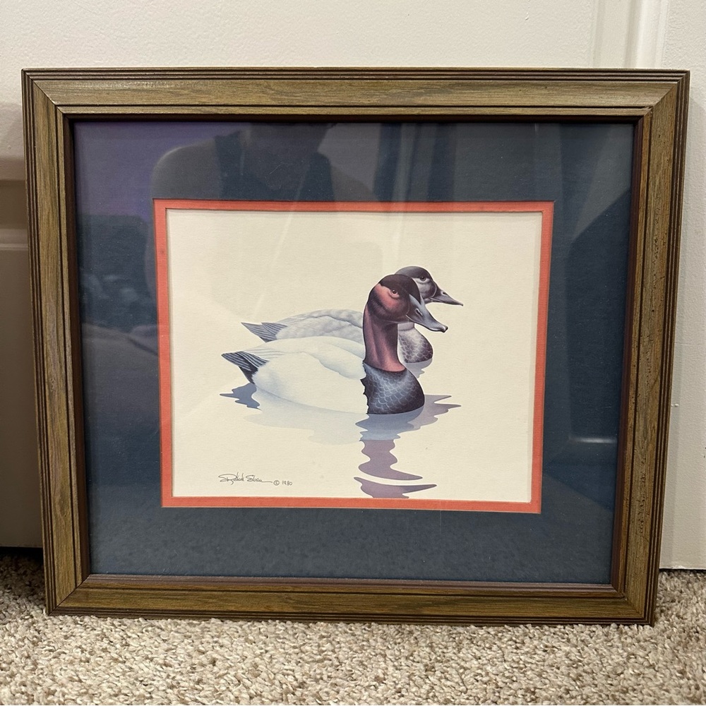 Vintage Ducks by Richard Sloan Wildlife Art Print Signed (1980) Matted & Framed